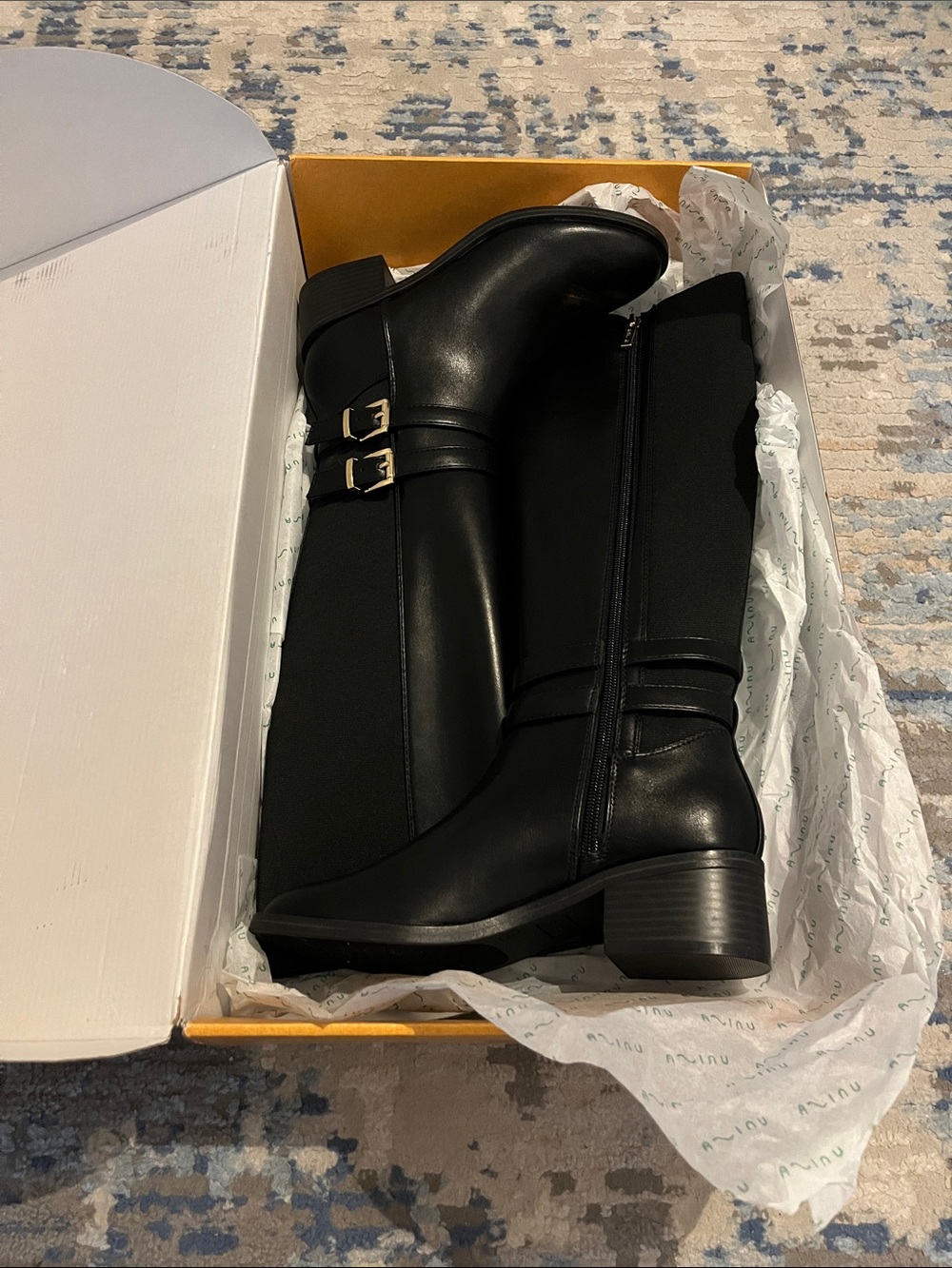 Unisa Black Over-the-Knee Buckle Riding Boots